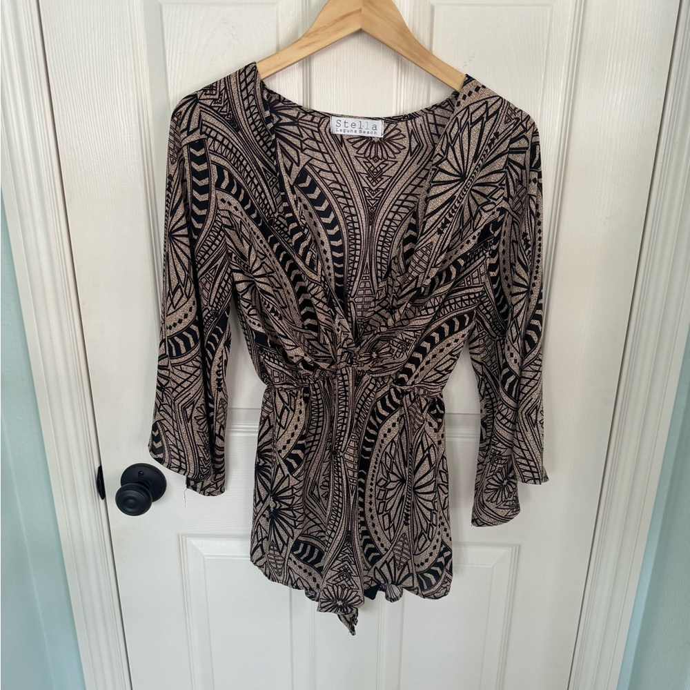 Stella Laguna Beach Printed Brown Romper